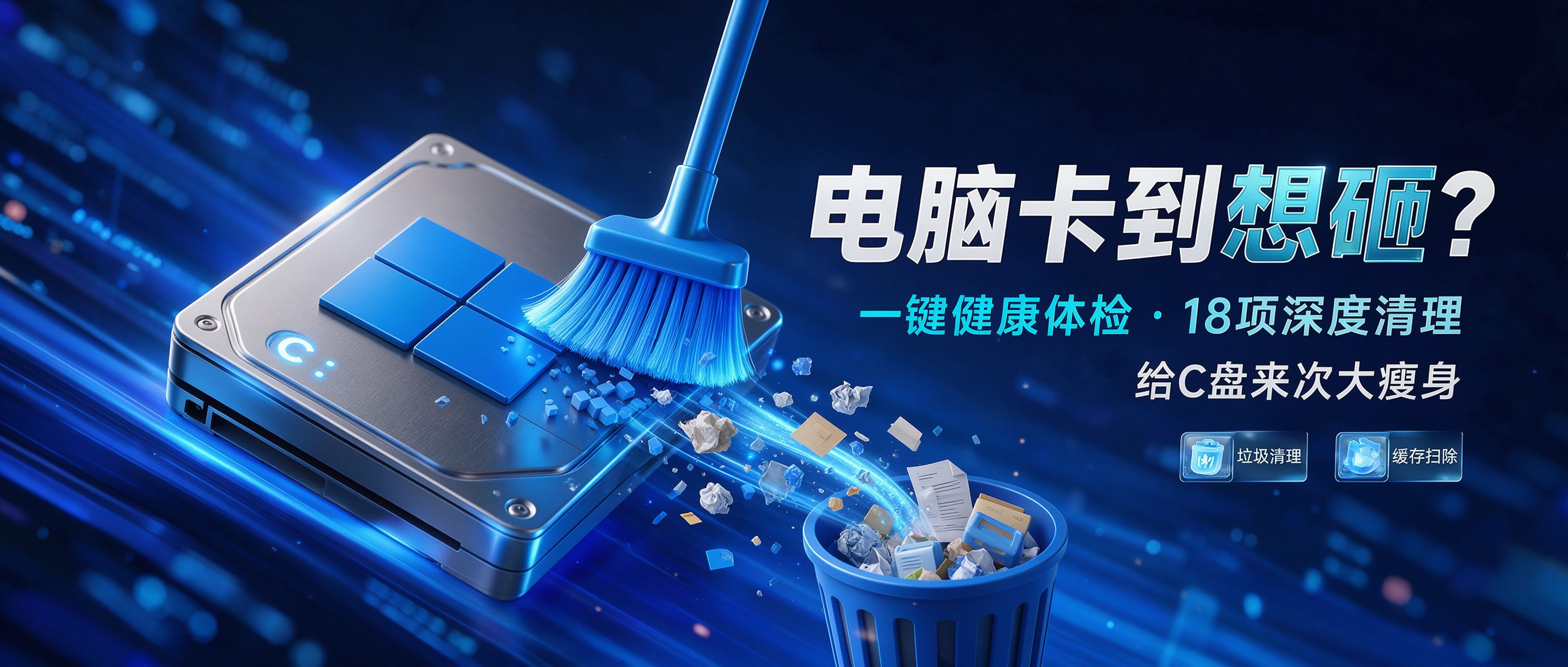 系统清理工具 GrClean v2.2.31,Windows电脑系统清理软件!一键检测电脑健康状态,逐项分析,汇总针对性建议!支持健康评分、垃圾清理、社交软件专清、磁盘信息分析、大文件分析、启动项管理